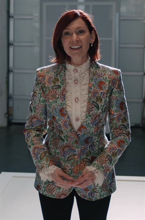 Floral-Jacquard Single-Breasted Blazer of Carrie Preston as Elsbeth ...