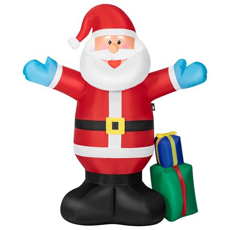 VIVOHOME 5ft Height Christmas Inflatable Santa With Gift Boxes Led