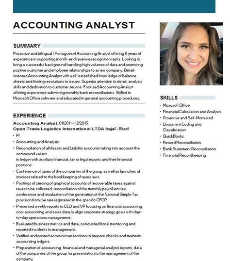 Accounting Analyst Resume Example