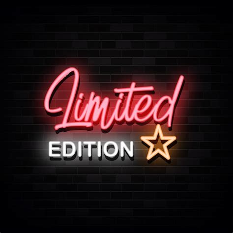 Premium Vector Limited Edition Neon Signs Vector