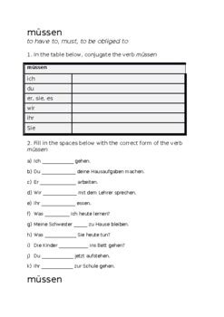 German Modal Verbs Worksheets By German Worksheets TpT