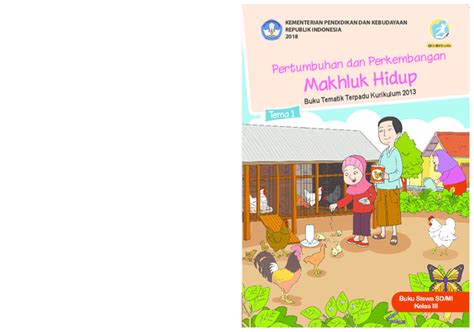 Detail Buku Tema 1 Kelas 3 Pertumbuhan Dan Perkembangan Makhluk Hidup