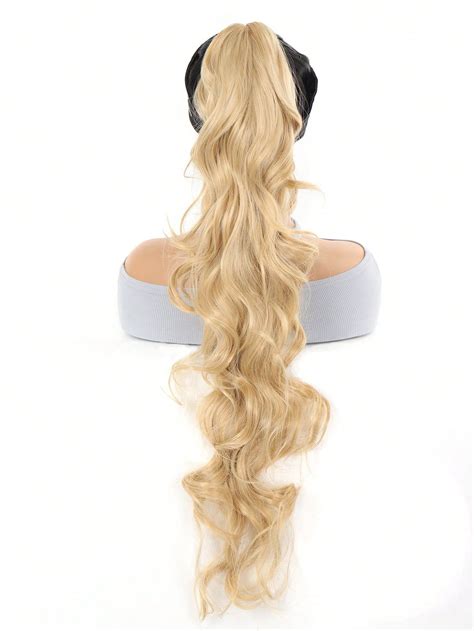 Body Wave Apricot 18 Inch Medium Ponytail Synthetic Hair Extension With