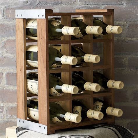 Rustic Acacia Wood Crate Wine Racks Wine Rack Crate And Barrel Wooden Wine Rack