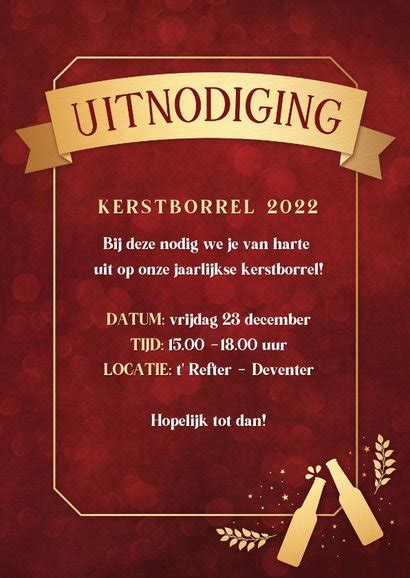 Grappige Uitnodiging Zakelijke Kerstborrel Time Kaartje Go