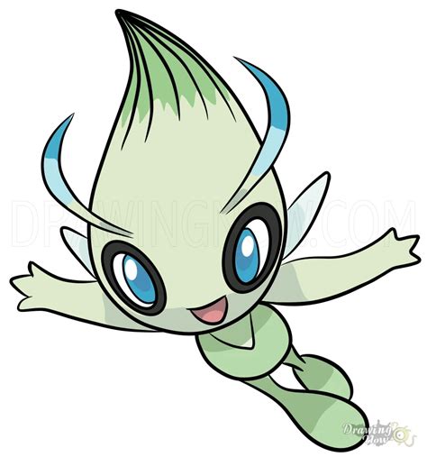 How to Draw Pokemon - Celebi - DrawingNow