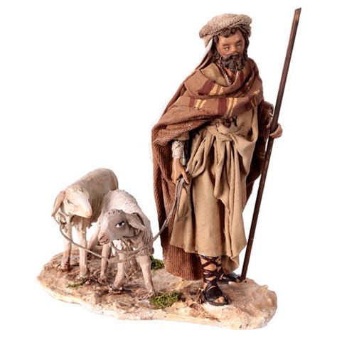 Shepherd With Sheep 13cm Nativity Scene By Angela Tripi Online Sales