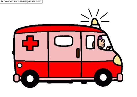 Dessin Colori Coloriage Ambulance Par Un Invit Sans D Passer