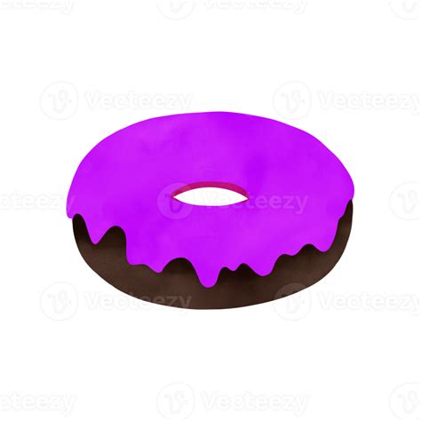 Purple Donut illustration, Hand drawn 24583842 PNG