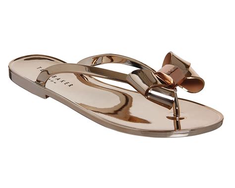 Ted Baker Ettiea Flip Flops Rose Gold Exclusive Sandals Cute Shoes