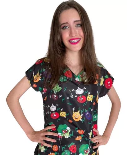 Blusa Pijama Cirúrgico Hospitalar Estampado Scrub Nutrição MercadoLivre