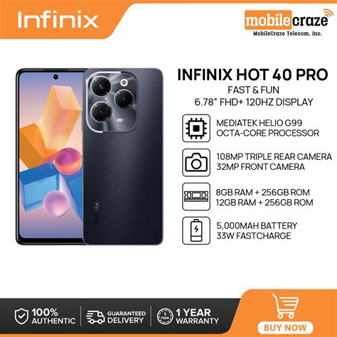 Infinix Hot Pro Smartphone Gb Gb Ram Gb Rom Mediatek Helio G Hz