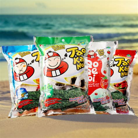 Thailand Tao Kae Noi Seaweed Chips Crispy Laver Piece Seafood Flavor