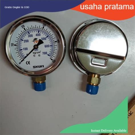 Jual Pressure Gauge Raket Stainless Kuningan Inch Kg Bar Skon