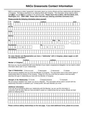 Fillable Online Naco Steering Committee Grassroots Form Fax Email Print