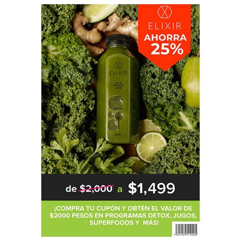 Elixir Detox tarjeta de regalo con 2 000 pesos Costco México