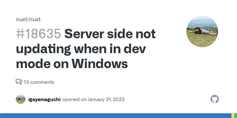 Server Side Not Updating When In Dev Mode On Windows Issue 18635