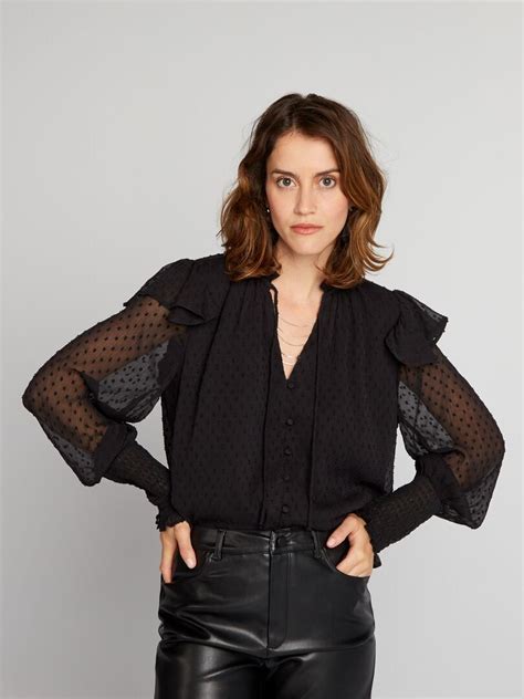 Blusa De Plumeti NEGRO Kiabi 18 00