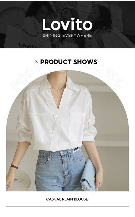 Lovito Women Casual Plain Asymmetrical Pocket Blouse LNE29139 Shopee