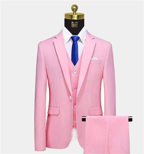 Light Pink Suit 3 Piece Gentlemans Guru In 2020 Pink Prom Suit