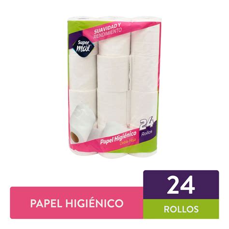 Comprar Papel Higiénico Supermax 330 Hojas Dobles 24 Rollos Walmart