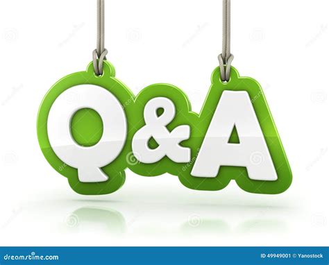 Questions And Answers Qanda Green Word Text On White Back Stock