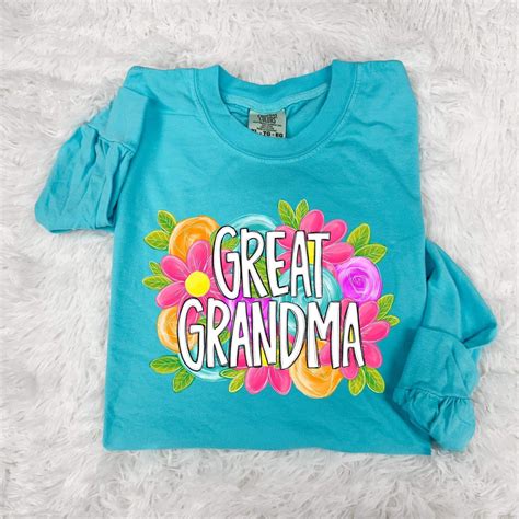 Great Grandma Spring Floral White Transfer Sassy Sublimation And Screen