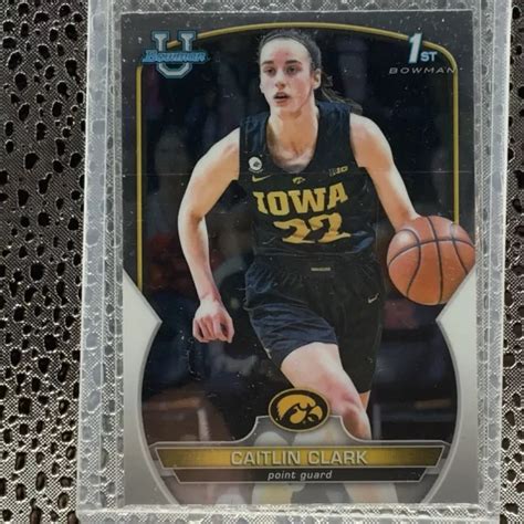 2022 23 BOWMAN U chrome Caitlin Clark 1ère recrue Bowman 50 Iowa