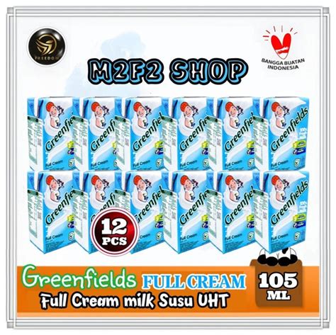 Jual Greenfields Susu Kotak UHT Full Cream Milk Plain 105 Ml