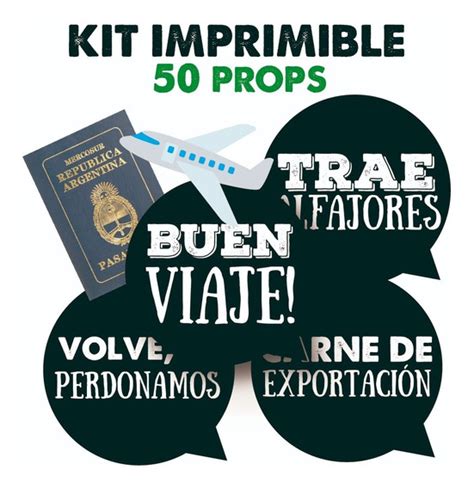 Kit Imprimible Props Viaje Despedida Unidades