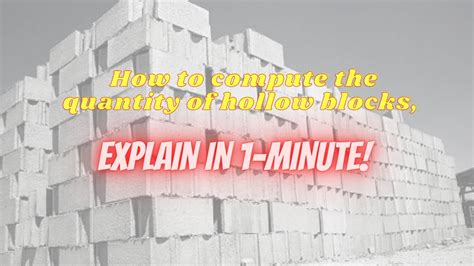 How To Calculate Hollow Blocks Explain In One 1 Minute Youtube