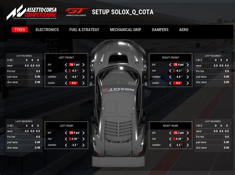 Honda NSX GT3 EVO ACC COTA Setup Solox