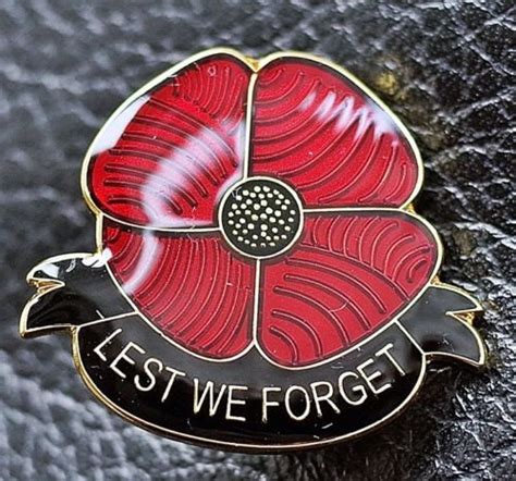 New Beautiful Glossy Red Poppy Pin Badge Uk Lest We Forget Etsy Uk