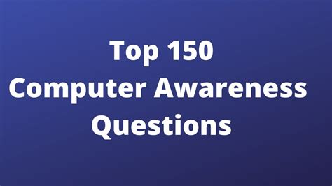 Top Computer Awareness Questions Rrb Po Mains Sbi Po Mains