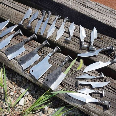 RAILROAD SPIKE KNIVES Knife Knives Blacksmith Bladesmith Knifeporn