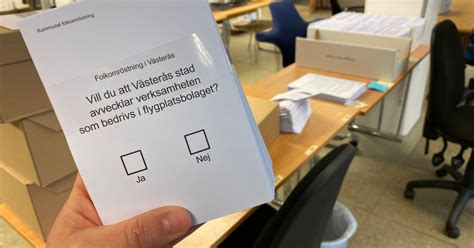 Preliminärt Resultat I Folkomröstningen Om Västerås Flygplats Väntas På