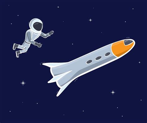 Ilustración De Vector De Astronauta Flotando En El Espacio Concepto De Exploración Del Planeta