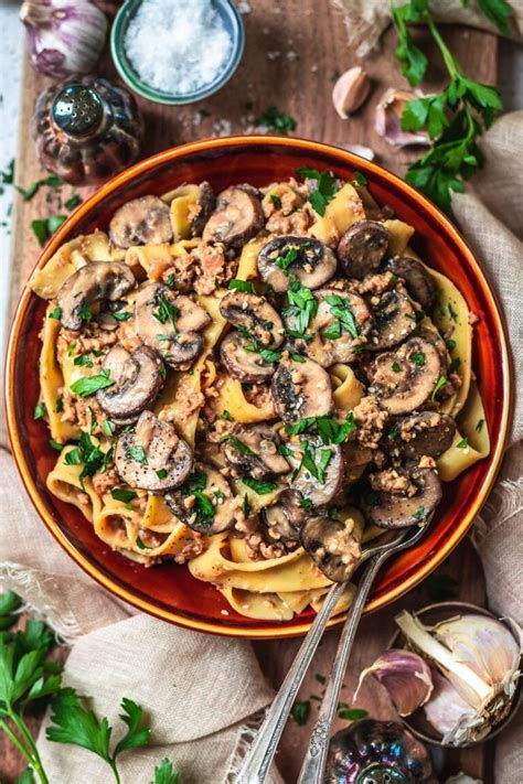 Vegan Mushroom Stroganoff - Easy Vegan Recipe - Two Spoons
