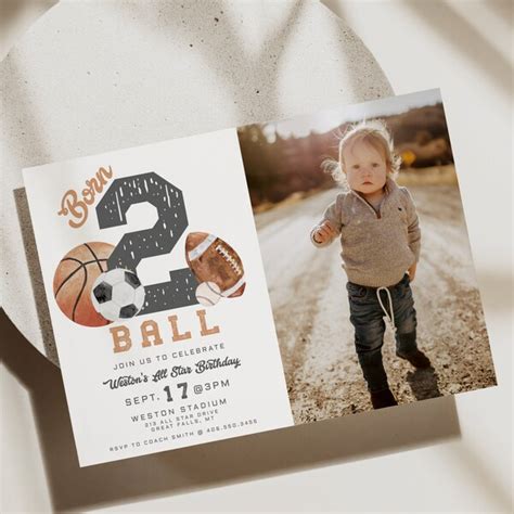 Football Basketball Invitation Birthday Etsy