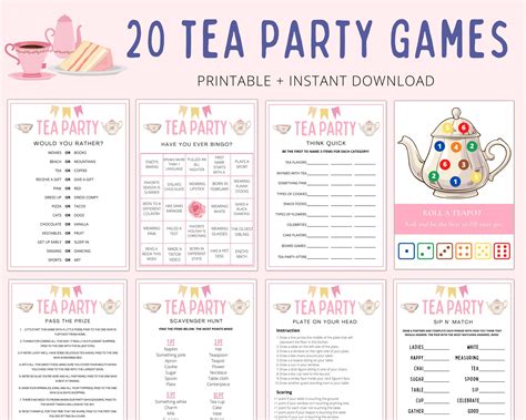 Tea party games tea party games adults kids toddler tea party printable ...