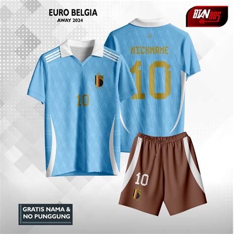 Jual JERSEY BOLA BELGIA AWAY TERBARU EURO 2024 FULL PRINTING GRATIS