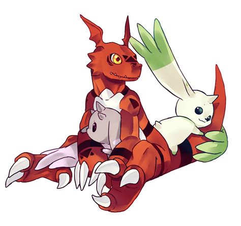 Lopmon Guilmon Y Terriermon Digimon Tamers Digimon Digital Monsters