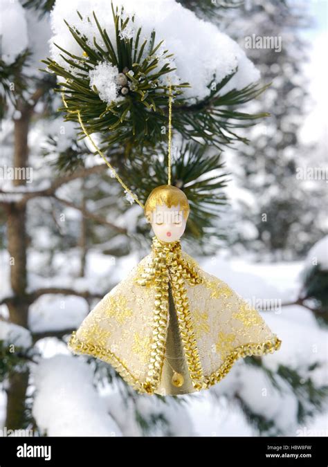 german christmas tree with homemade ornaments Stock Photo - Alamy