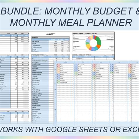 Monthly Budget Template Meal Planner Budget Planner Budget - Etsy | Monthly budget template ...