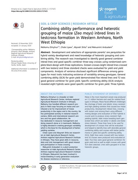 Pdf Combining Ability Performance And Heterotic Grouping Of Maize