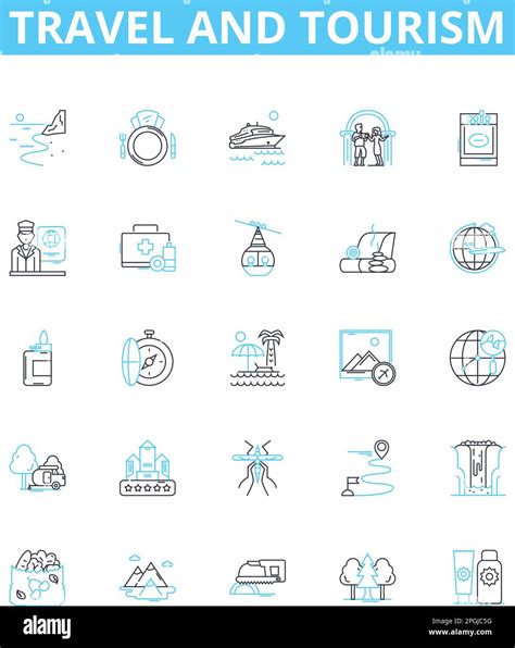 Travel And Tourism Vector Line Icons Set Voyage Trip Adventure Tour