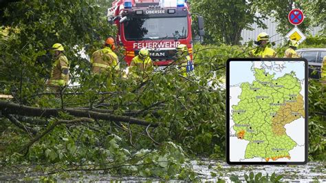 Unwetter Zellen rauschen über Deutschland DWD warnt auch am Abend vor