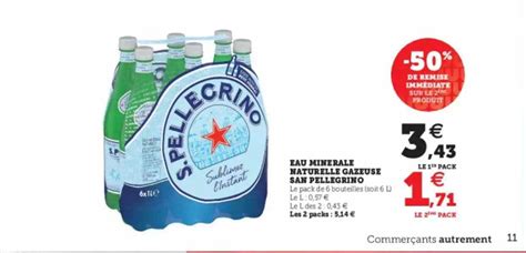 Promo Eau Minérale Naturelle Gazeuse San Pellegrino chez U Express