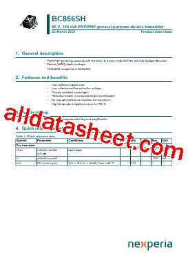 BC856XQB Q Datasheet PDF Nexperia B V All Rights Reserved