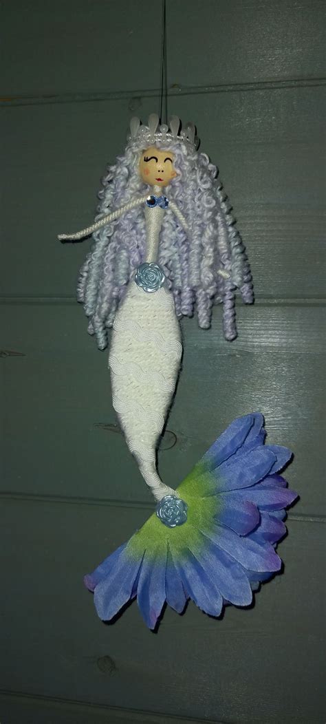 Beautiful Bendy Mermaid Doll In White And Blue With Gorgeous Curly Hair